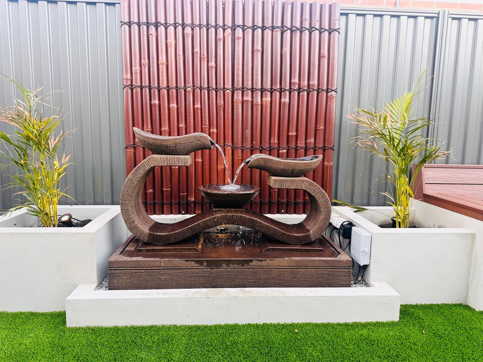 Outdoor water feature during the day